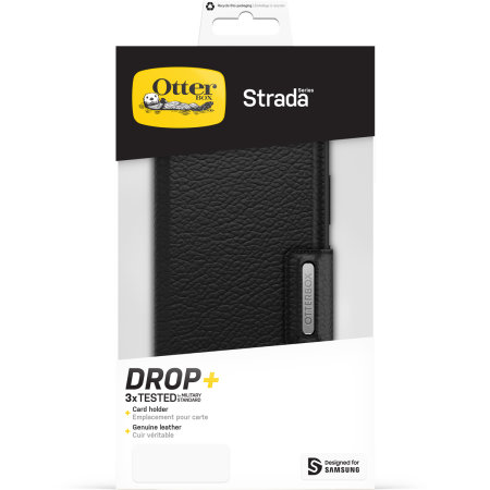 Otterbox Strada Black Leather Wallet Case - For Samsung Galaxy S23
