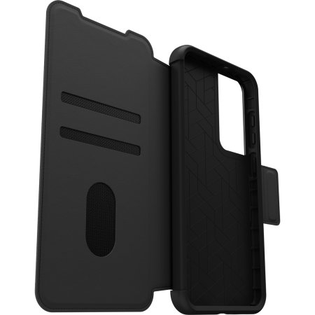 Otterbox Strada Black Leather Wallet Case - For Samsung Galaxy S23 Plus