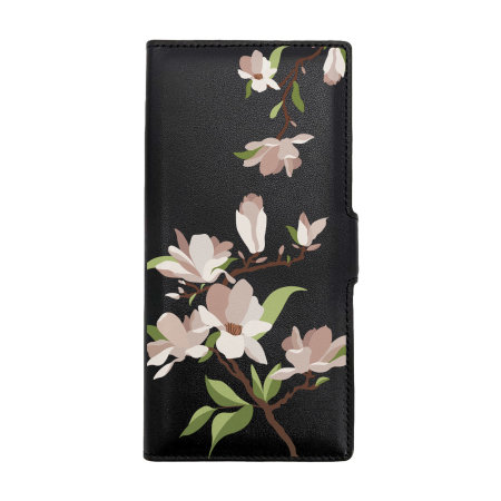 LoveCases White Cherry Blossom Leather Wallet Case - For Samsung Galaxy S22 Ultra