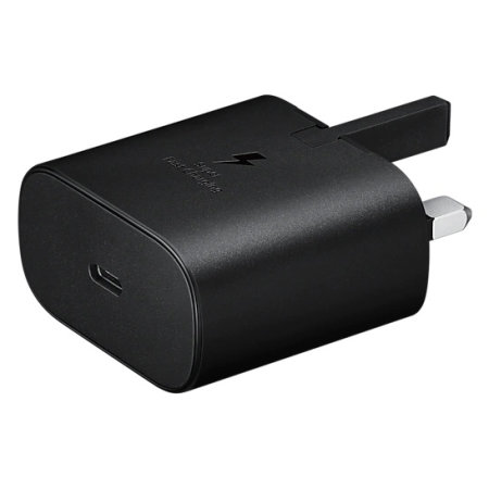 Official Samsung Black 25W PD USB-C UK Wall Charger - For Samsung Galaxy A14