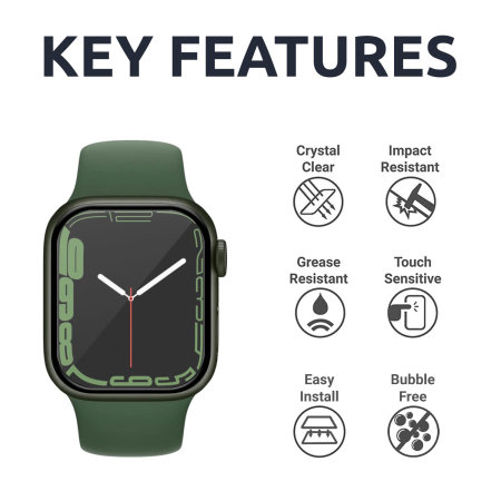 Olixar Premium Screen Protector with Installation Frame - For Apple Watch Series 8 - 41mm