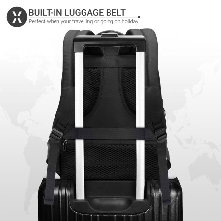 Olixar Black Xplorer Travel Backpack - For MacBook Pro 14" 2023