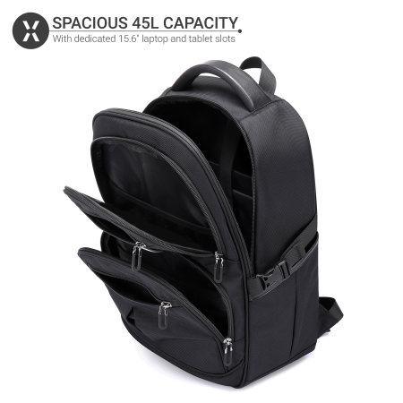 Olixar Black Xplorer Travel Backpack - For MacBook Pro 16" 2023