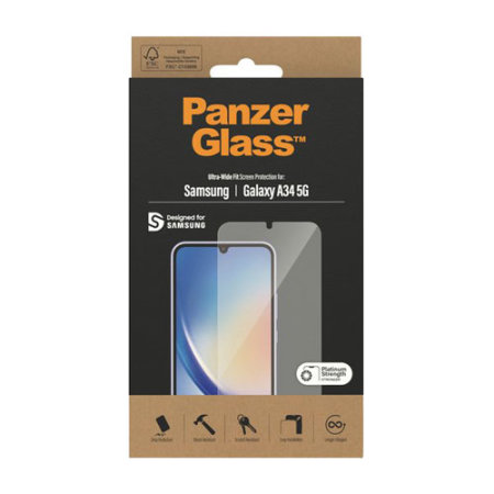 Panzer Glass Anti-Bacterial Tempered Glass Screen Protector - For Samsung Galaxy A34 5G