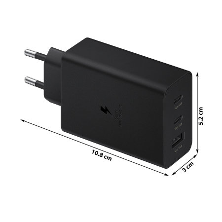 Official Samsung Trio 65W Charger with 2 USB-C and 1 USB-A Port