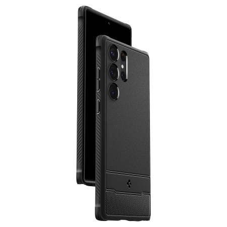 Spigen Matte Black Rugged Armor Case - For Samsung Galaxy S23 Ultra
