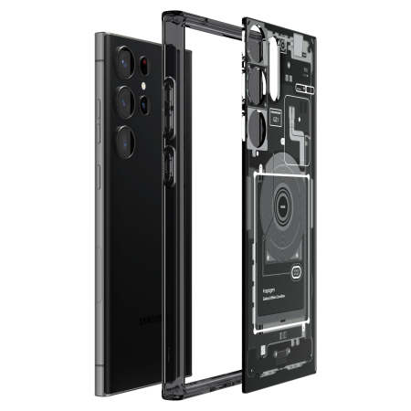 Spigen Black Ultra-Hybrid Zero One Case - For Samsung Galaxy S23 Ultra