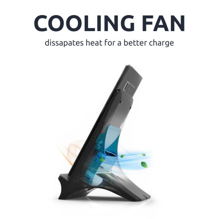 Olixar 10W Fast Wireless Charging Stand With Cooling Function - Black
