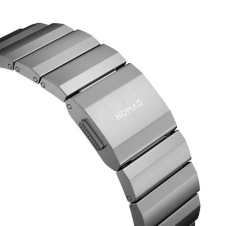 Nomad Silver Titanium Metal Links Band - For Apple Watch Series SE 44mm