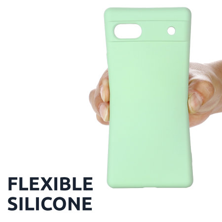 Olixar Soft Silicone Green Case with Lanyard - For Google Pixel 7a