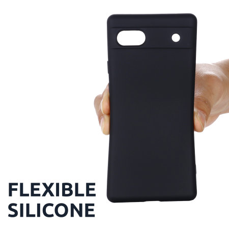 Olixar Soft Silicone Black Case with Lanyard - For Google Pixel 7a