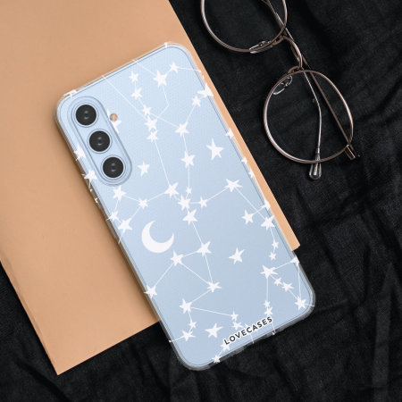 LoveCases White Stars and Moon Gel Case - For Samsung Galaxy A54 5G