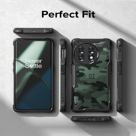 Ringke Fusion X Design Camo Black Tough Case - For OnePlus 11