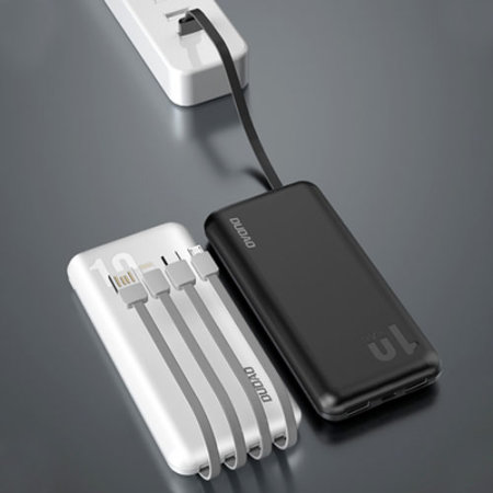 Duado 37W 10000mAh Universal Power Bank with USB, USB-C and Lightning Cables