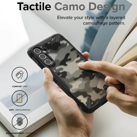 Ringke Fusion X Camo Black Tough Case - For Samsung Galaxy A34 5G