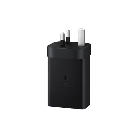 Official Samsung Black Trio UK Plug with 1 USB-A and 2 USB-C Ports