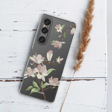 LoveCases White Cherry Blossom Gel Case - For Sony Xperia 1 V