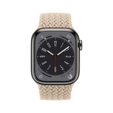 Olixar Beige Small Braided Solo Loop - For Apple Watch Series 8 41mm
