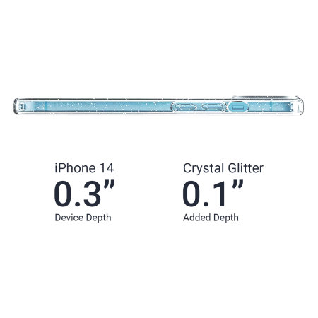 Olixar Clear Glitter Tough Case - For iPhone 14