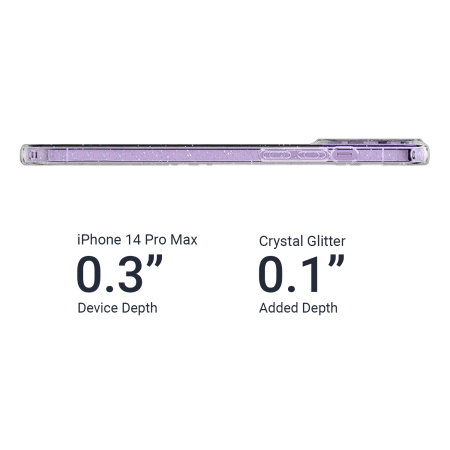 Olixar Clear Glitter Tough Case - For iPhone 14 Pro Max