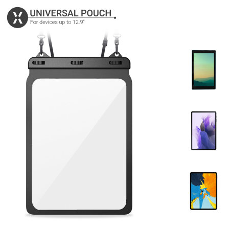 Olixar Universal 2 Pack Black Waterproof Pouches - For Phones and Tablets up to 12.9"