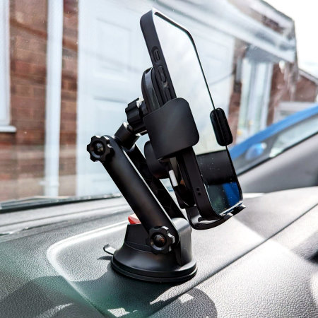 Olixar 15W Fast Wireless Charger Windscreen, Dash & Vent Car Holder - For iPhone 14 Pro Max