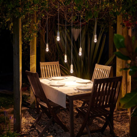 Auraglow White Outdoor LED Pull Cord Lights - 6 Pack