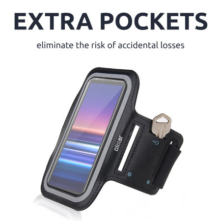 Olixar Black Running and Fitness Armband Holder - For Sony Xperia 5 V