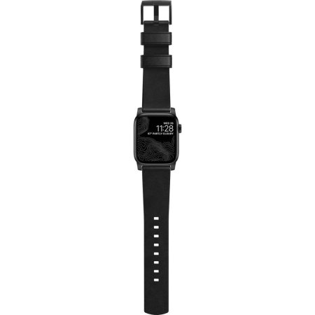 Nomad Black Modern Leather Strap - For Apple Watch Series 6 44mm