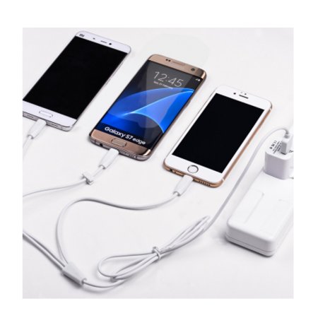 Hoco 3 In 1 Lightning, USB-C and Micro-USB White Cable - For iPhone 14 Pro