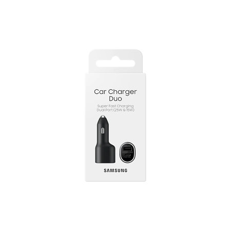 Official Samsung Black 40W Dual USB and USB-C Car Charger - For Samsung Galaxy Z Flip5