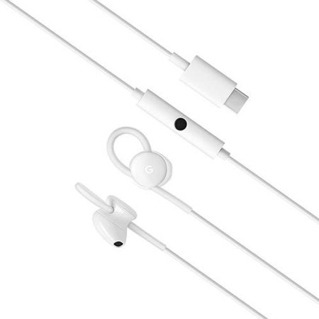 Official Google White In-Ear Wired USB-C Earbuds with Built-in Microphone