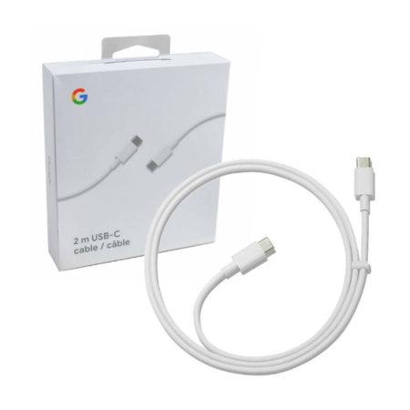 Official Google White USB-C to USB-C Charge and Sync 1m Cable - For Google Pixel 5