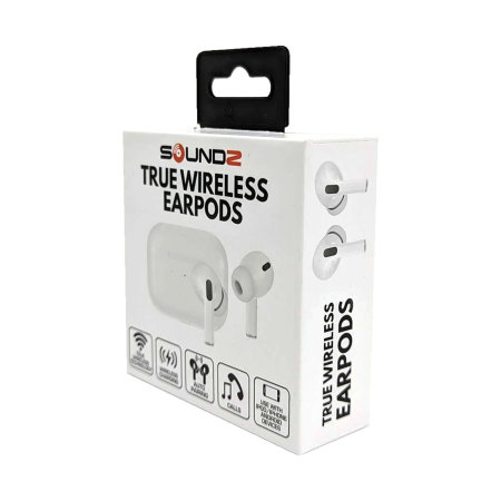 Soundz True Wireless White Earbuds with Microphone - For iPhone 12