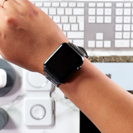 Lovecases Black Glitter TPU Apple Watch Straps - For Apple Watch SE 2022 40mm