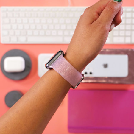 LoveCases Pink Glitter Gel Strap - For Apple Watch Series 6 40mm