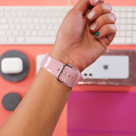 LoveCases Pink Glitter Gel Strap - For Apple Watch Series 6 40mm