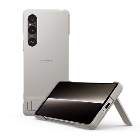 Official Sony Platinum Grey Style Cover Stand Case - Sony Xperia 1 