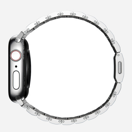 Nomad Silver Hardware V2 Steel Metal Links Band For Apple Watch Series 4 44mm