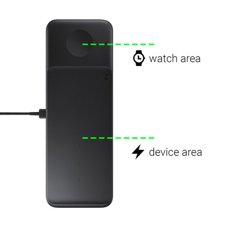 Official Samsung Black Wireless Trio Charger Pad - For Samsung Galaxy S23 Ultra