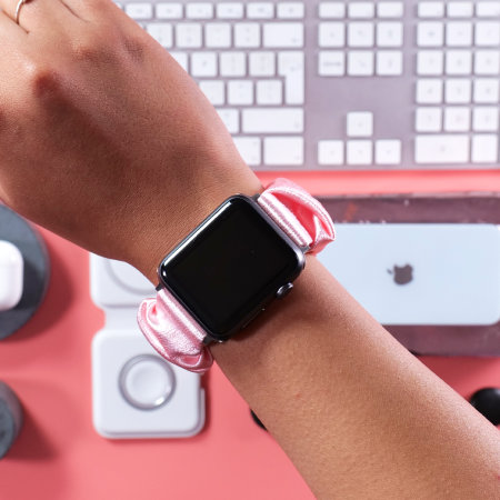 Lovecases Pink Satin Scrunchie Strap - For Apple Watch Series 5 40mm