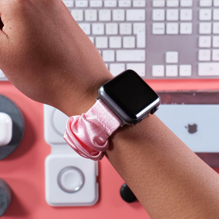 Lovecases Pink Satin Scrunchie Strap - For Apple Watch Series 6 40mm