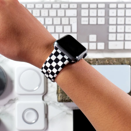 Lovecases Checkered Silicone Strap - For Apple Watch Series  display picture 1