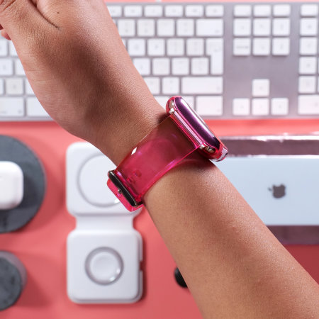 Olixar Pink Gel Strap and Protective Case - For Apple Watch Series 5 40mm