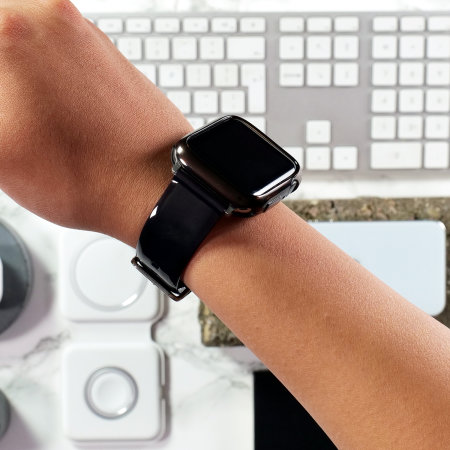 Olixar Black Gel Strap and Protective Case - For Apple Watch Series 5 40mm