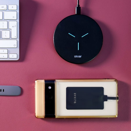 Olixar Black Ultra-Thin USB-C 10W Wireless Charger Adapter - For Google Pixel 6a