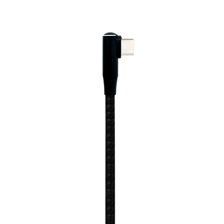 Olixar Black 1.5m L Shaped USB-C to C Right-Angled Braided Charge and Sync Cable - For MacBook Air 15" 2023