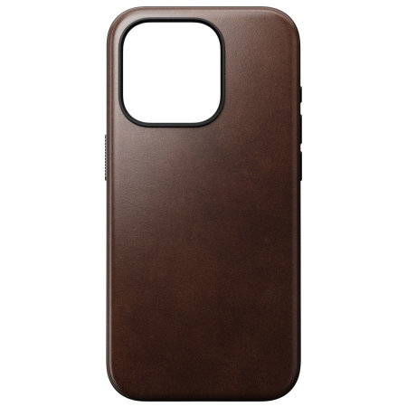 Nomad Horween Rustic Brown Leather Protective Case - For iPhone 15 Pro