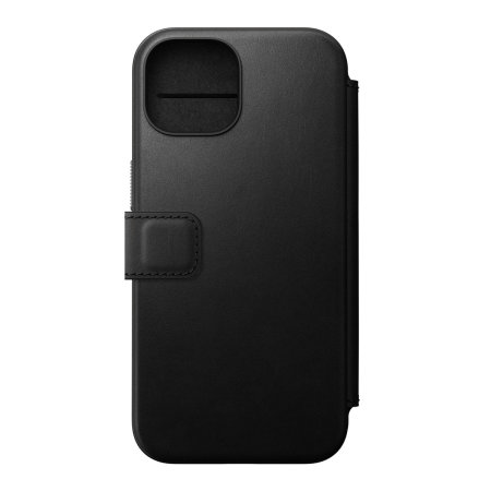 Nomad Leather Modern Folio Black Protective Case - For iPhone 15