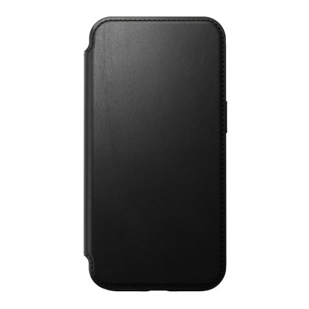 Nomad Leather Modern Folio Black Protective Case - For iPhone 15
